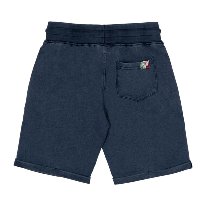 Pantaloncino da bambino in cotone non garzato Leone Denim Blue