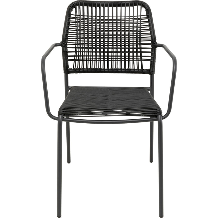 Chaise de jardin avec accoudoirs Madagascar anthracite Kare Design