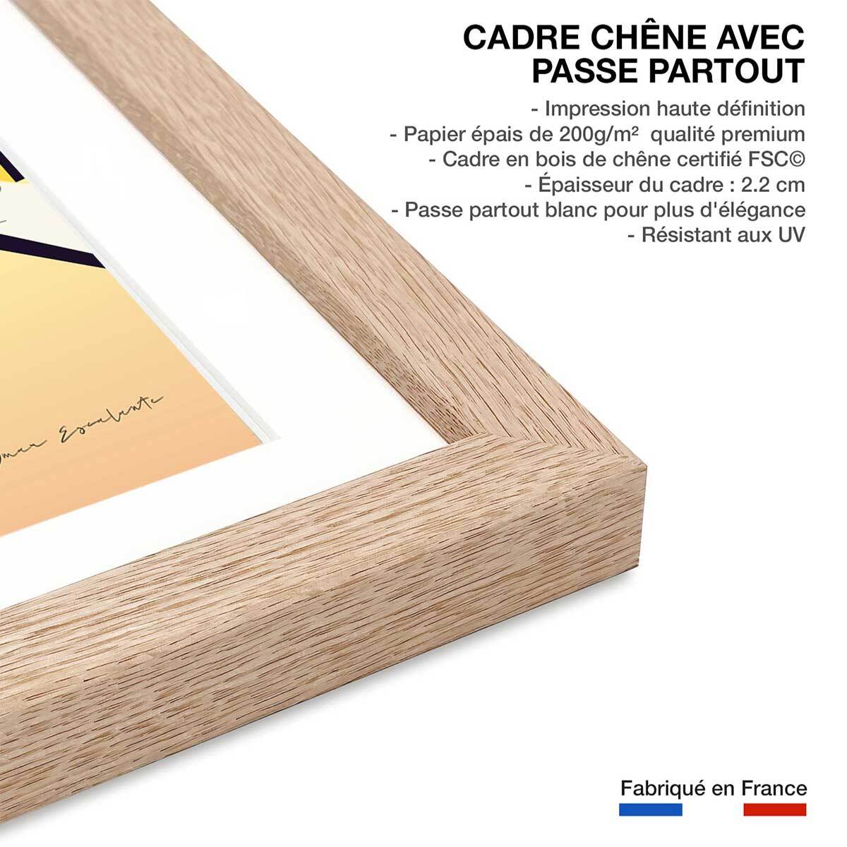 Affiche ville voyage Hoi An Vietnam Affiche sous cadre bois