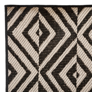 Tapis extérieur et intérieur - noir et blanc - 120x160 cm