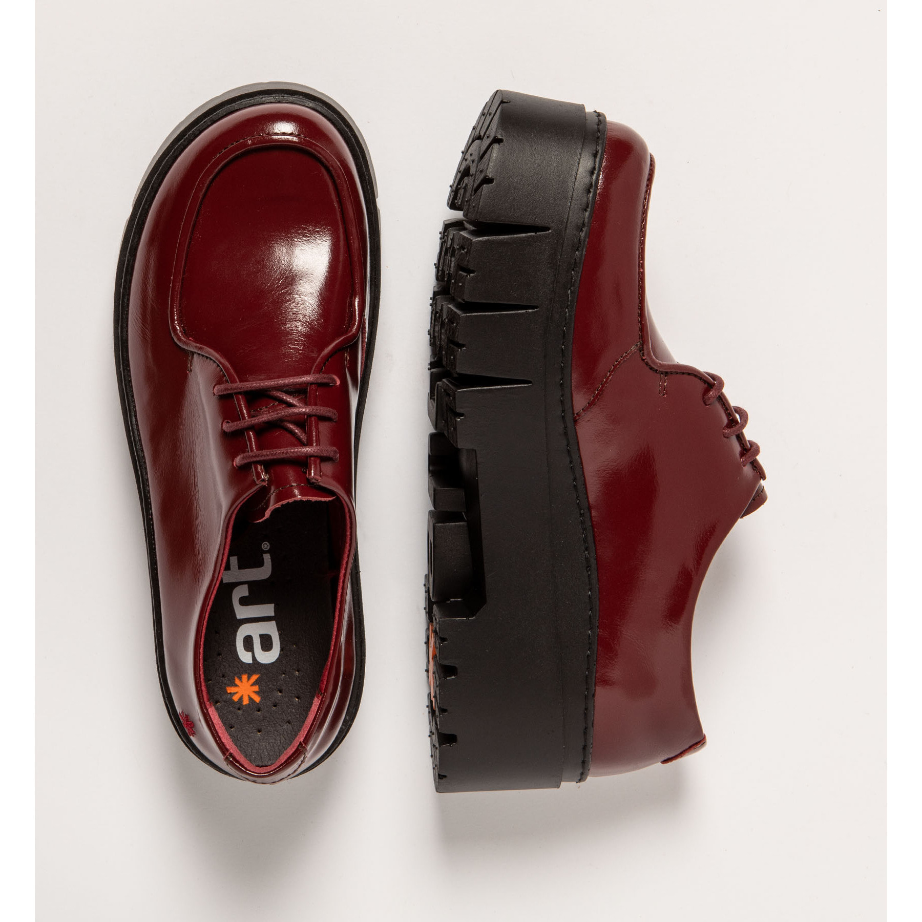 Zapatos 1764 NAPPA SHINNY BURDEOS / LEEDS color Burdeos