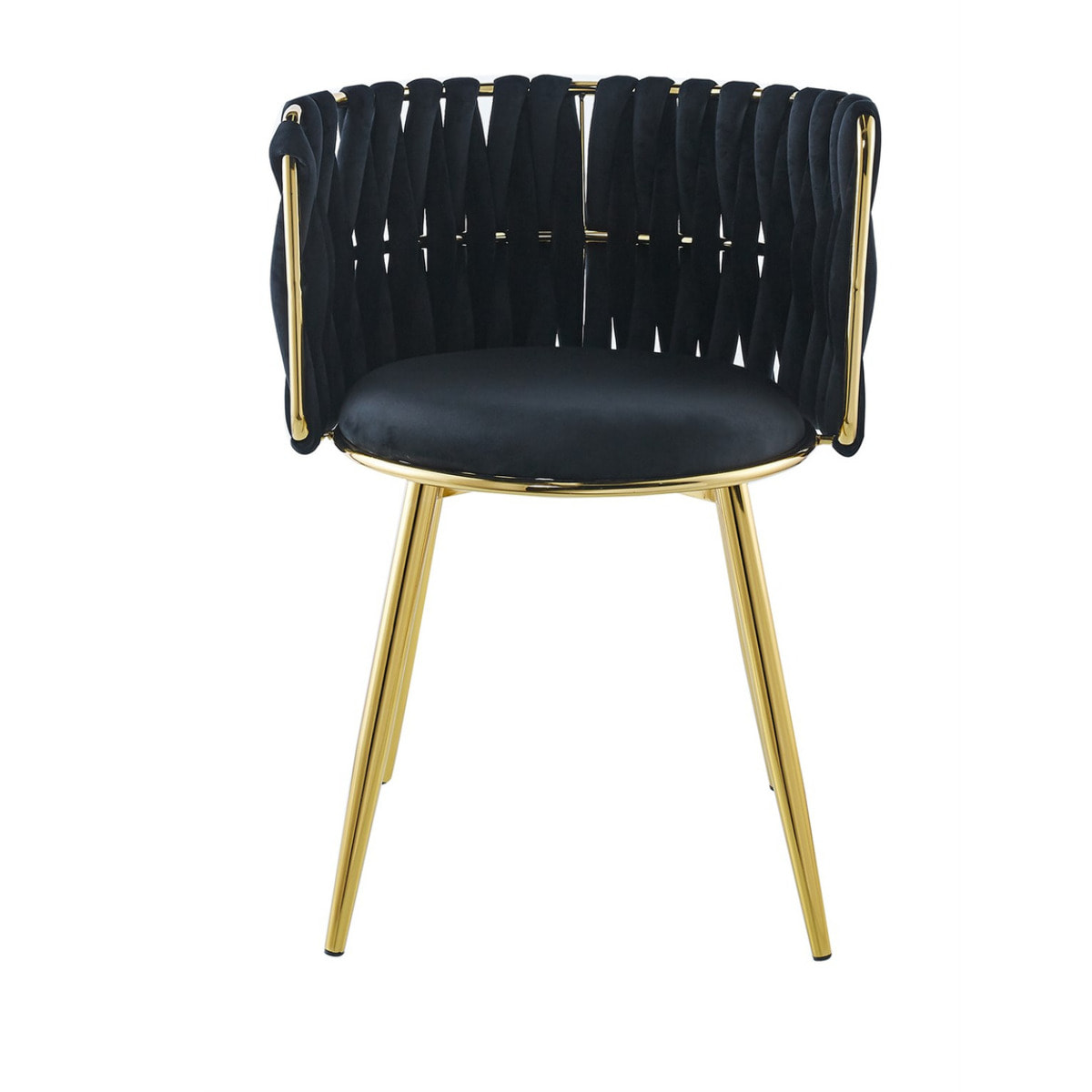Set di 2 sedie Milla 100 in velluto nero e oro