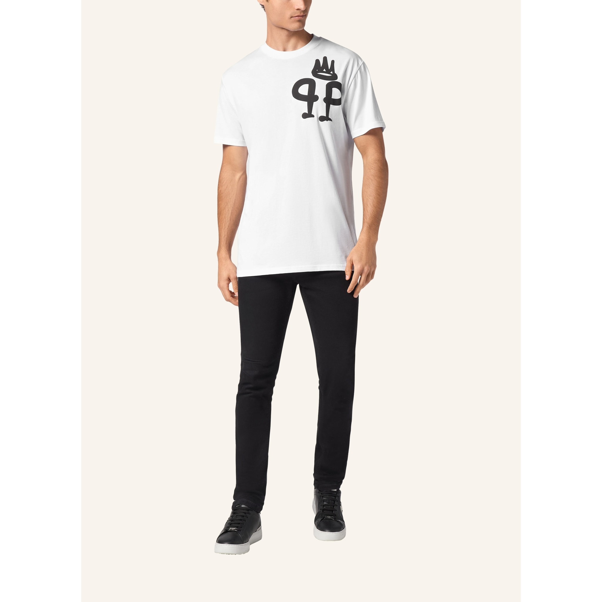 PHILIPP PLEIN Camiseta de cuello redondo y manga corta KING PLEIN