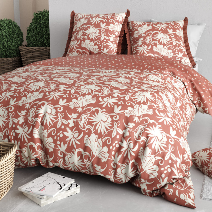Parure housse de couette 3pcs 100% coton 57 fils noria