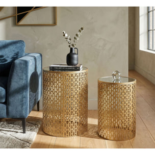 TAVOLINETTI COPPIA OBLIN CM Ø 41X50-37,5X47