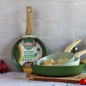 Poêle en revêtement céramique 20cm vert - tous feux COLORAMA