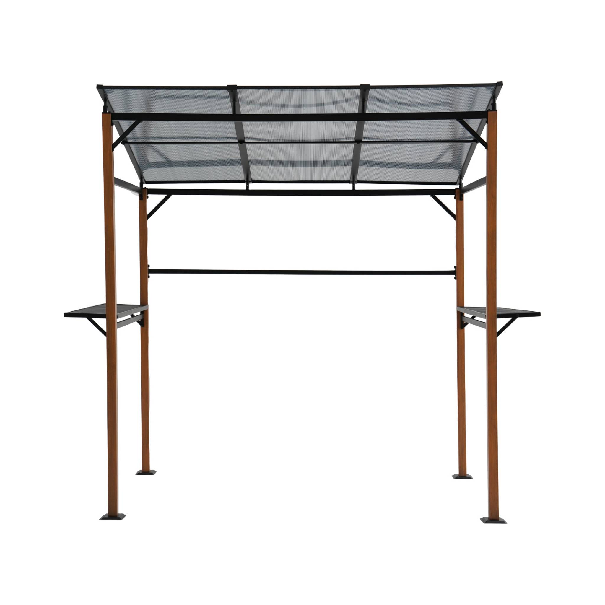 Abri de barbecue. gazebo pour barbecue. 2 tables latérales. gris