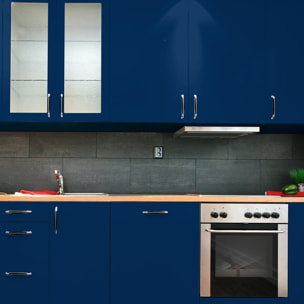 Rouleau adhésif décoratif Vinyle au Mètre - Bleu fonce - Sticker Lavable Imperméable Mur Cuisine Meubles
