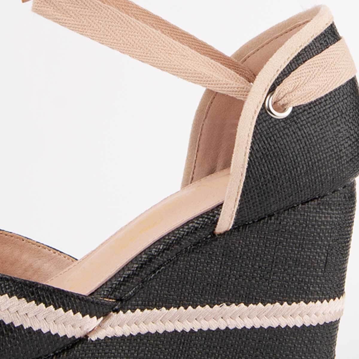 Alpargata De Cuña - Negro - Altura: 10 Cm