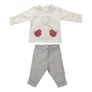 SET 2PZ FELPA LATTE E LEGGINGS GRIGIO MEL.