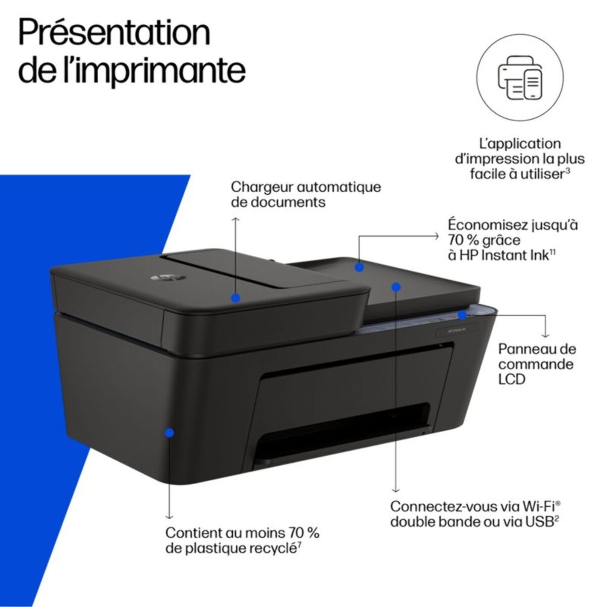 Imprimante jet d'encre HP DeskJet 4330 éligible Instant Ink