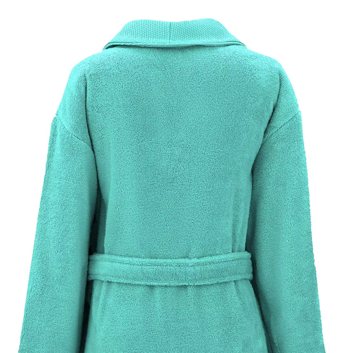 Peignoir pur coton 420 g/m² uni bleu Elea curacao