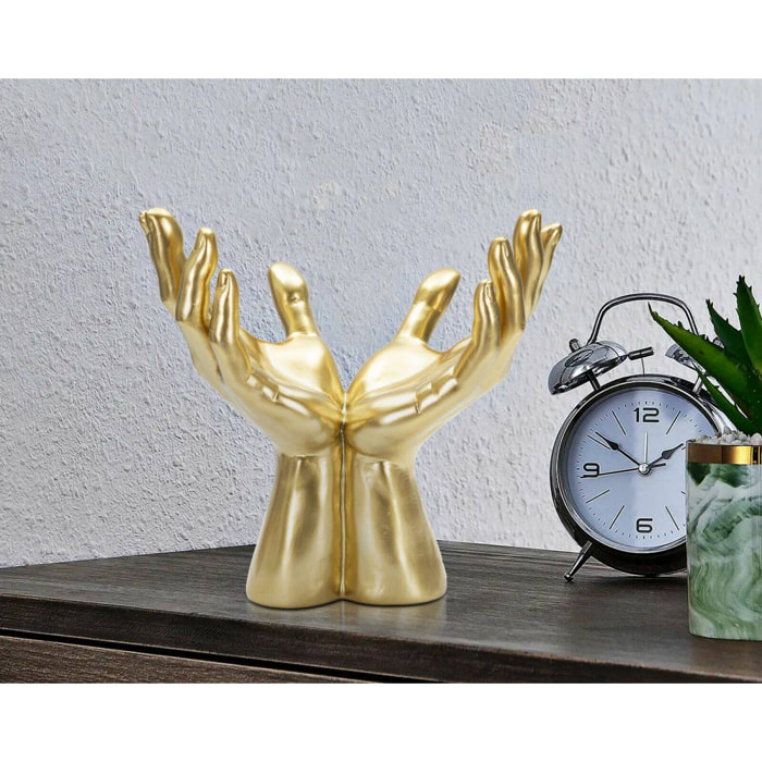 Oggettistica Arabica, Complemento d'arredo, Articolo decorativo, Accessorio d'arredo, 25x15 h24 cm, Oro