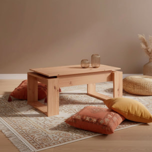 Tavolino Rialzabile Da Caffè Con Piano Sollevabile Tavolo Da Soggiorno Pranzo Moderno Salvaspazio Ideale per Mangiare Lavorare 105 x 55 x 45 cm Rovere