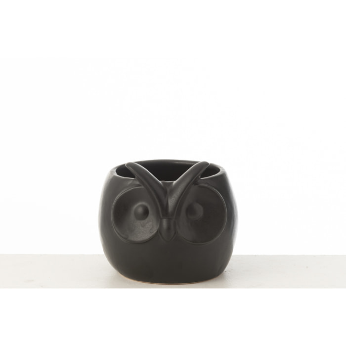 J-Line cachepot Hibou - porcelaine - noir - large