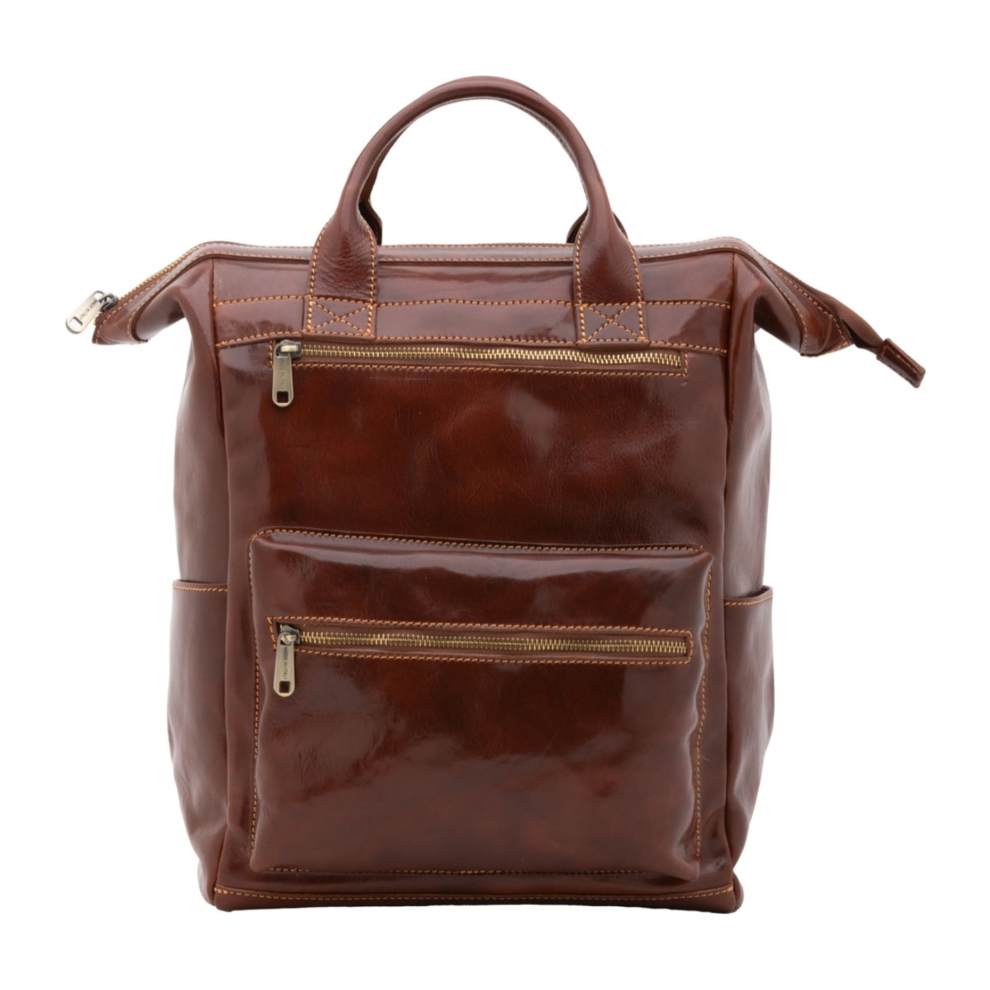 Borsa a tracolla uomo in vera pelle - Modello False - Made in Italy - 37.0 x 30.0 x 17.0 cm