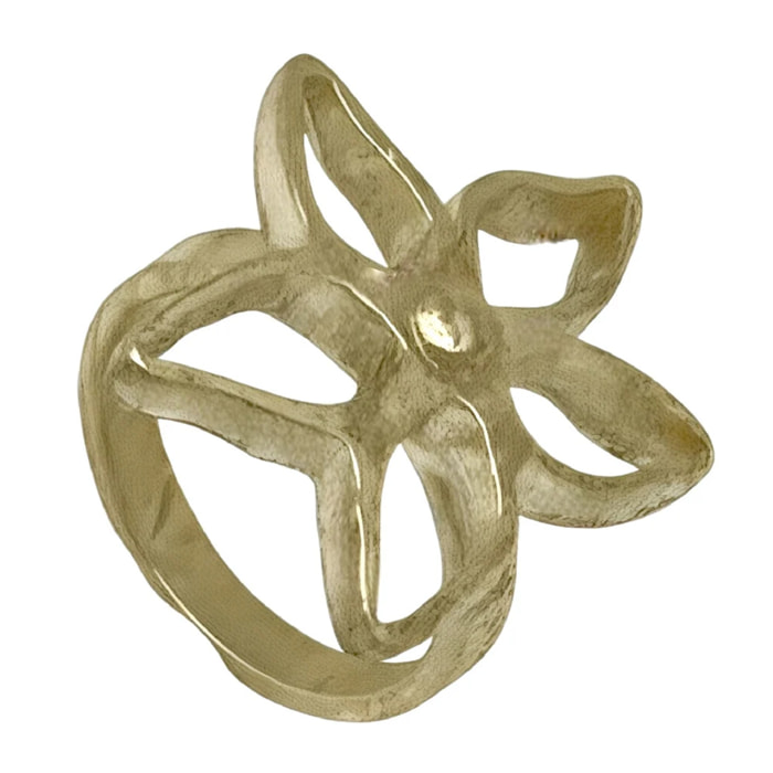 Anillo Irregular Blom dorado chapado latón