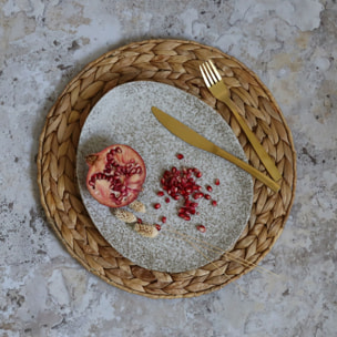 Lot de 6 sets de table rond en jacinthe d'eau JAVA