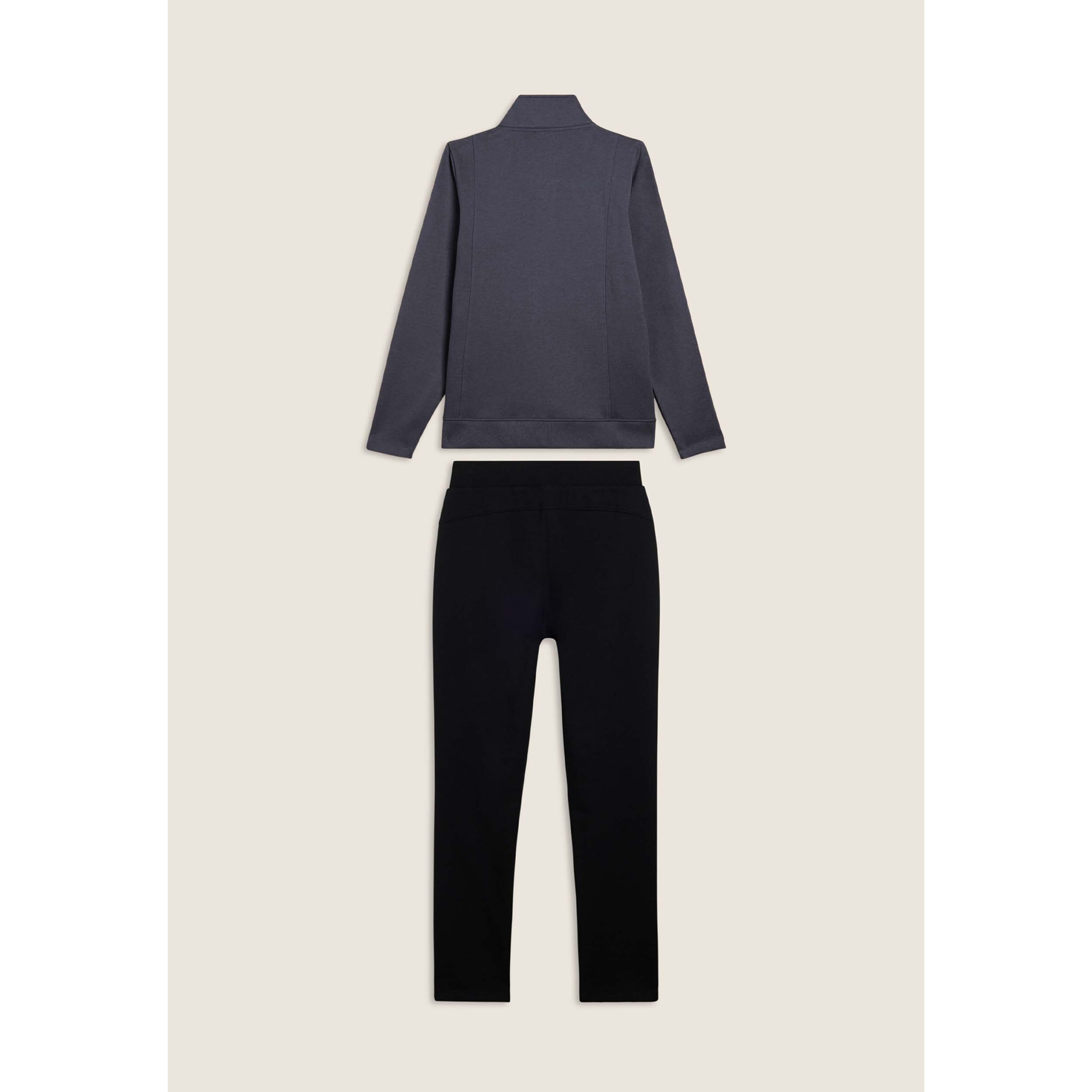 Tuta regular fit con collo alto e dettagli in strass