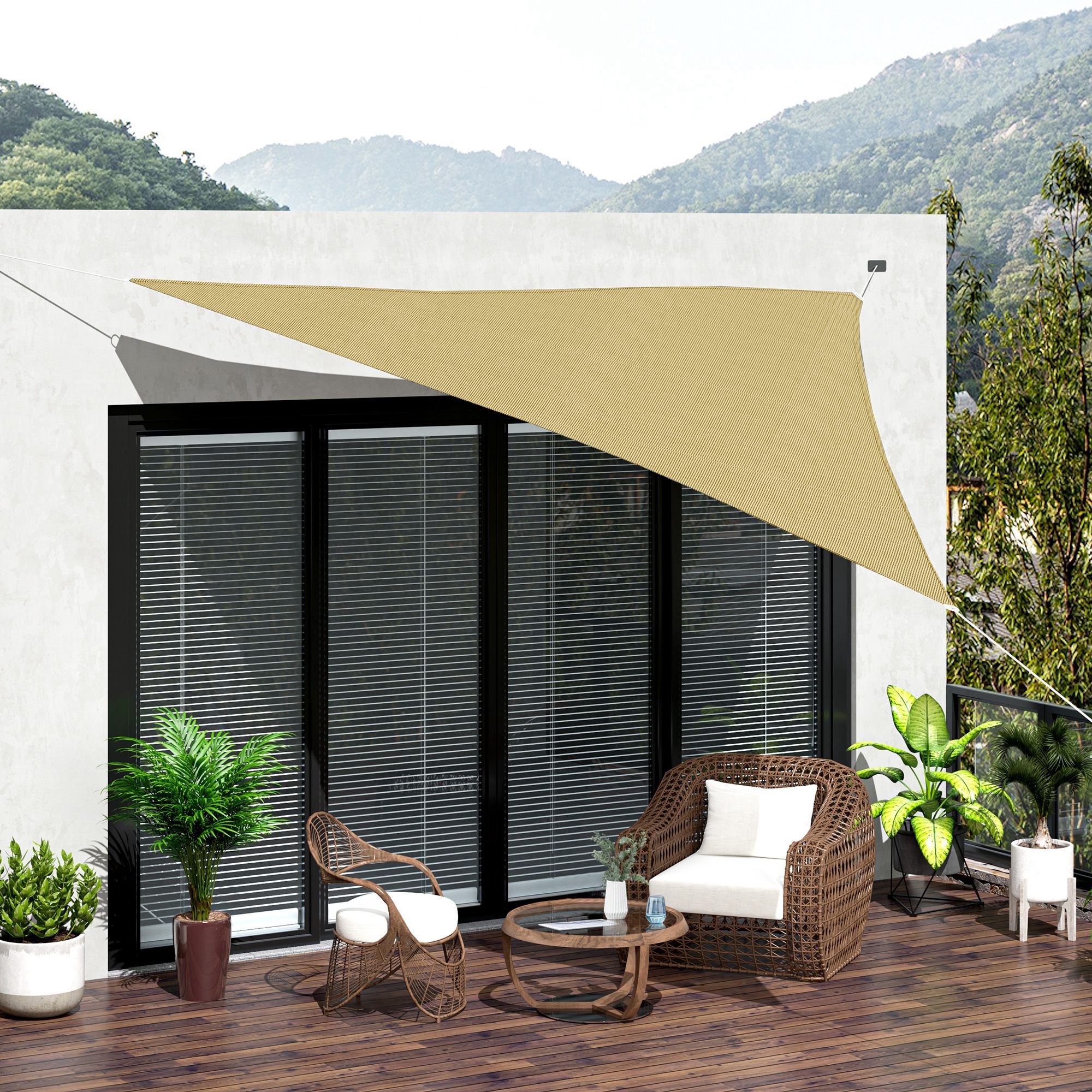 Toldo Vela Triangulo Sombrilla Jardin 3x3x3m Arena