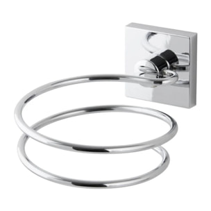 Support sèche cheveux en zinc gris chromé Fackelmann Mare