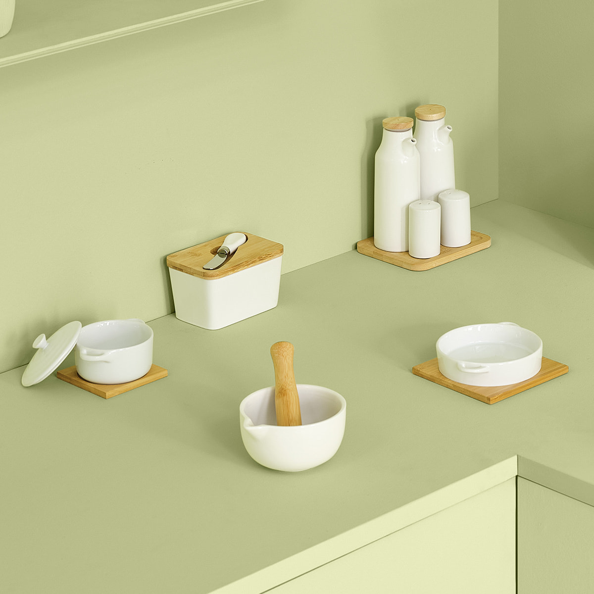 Beurrier céramique avec couteau "Seramik" blanc