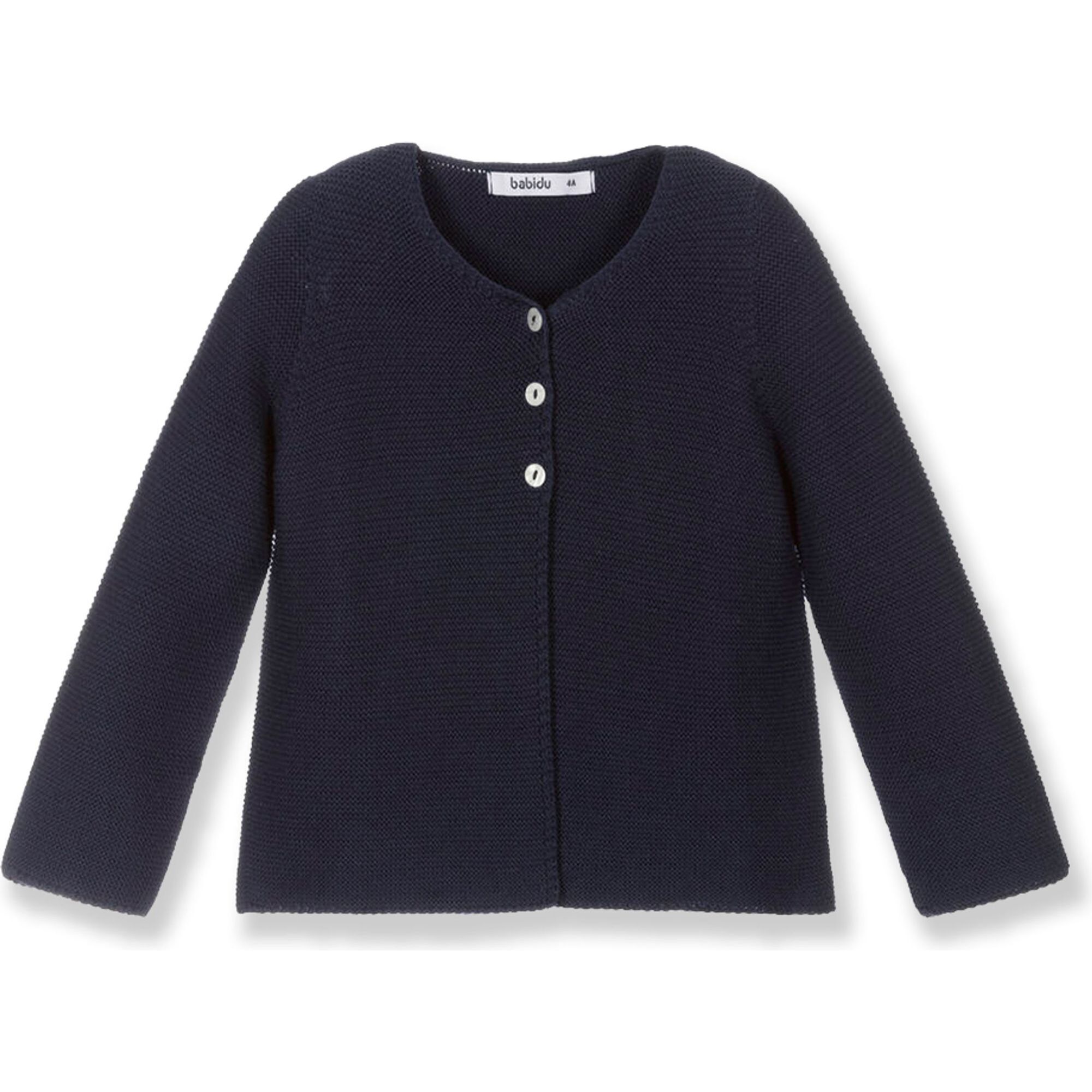 Chaqueta punto bebé algodón cuello redondo