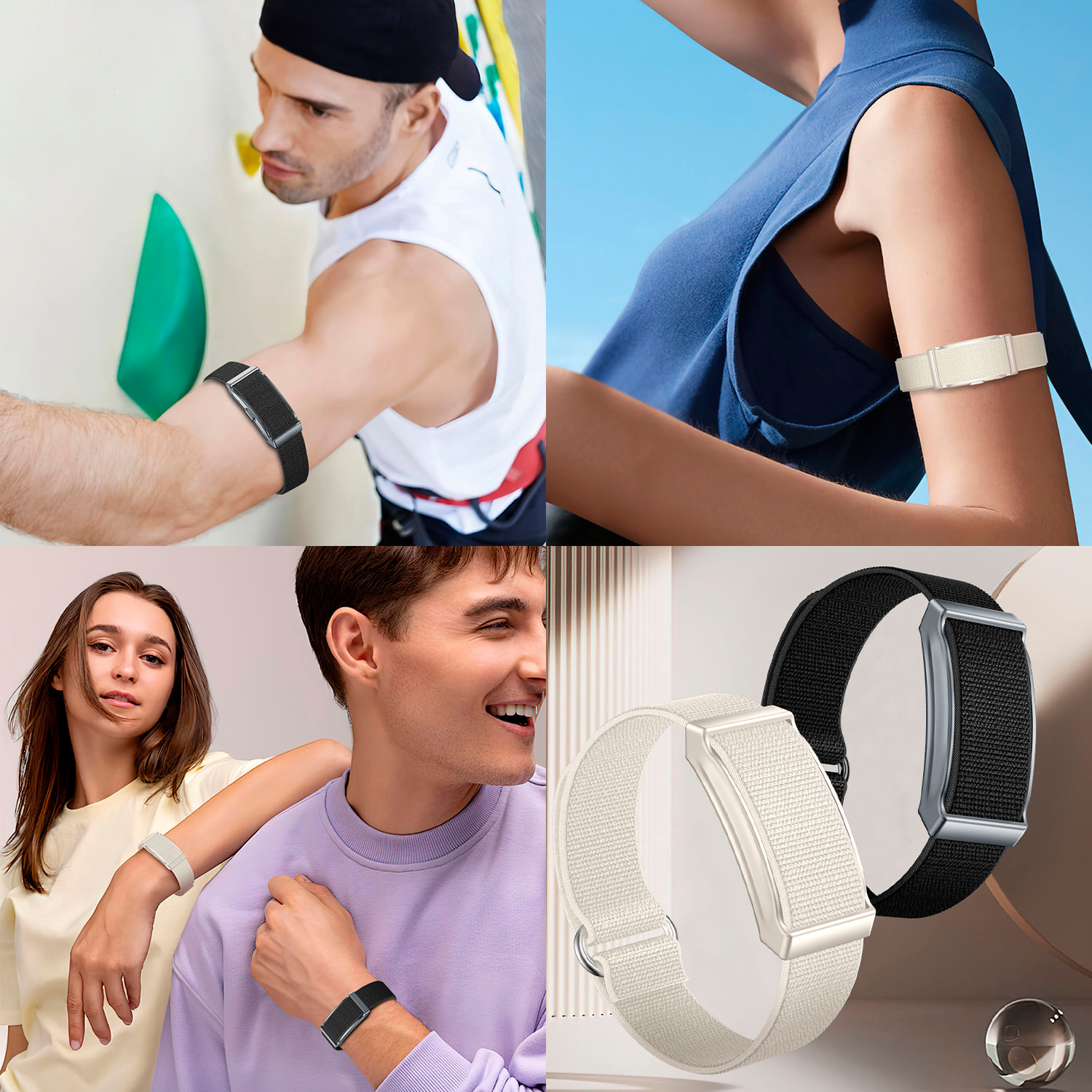 Smartband QS90 diseño sin pantalla con monitor inteligente de actividad y salud. Más de 100 modos deportivos. Correa de nylon.