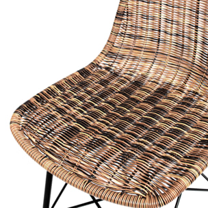 Lot de 2 chaises de bar 63 cm en résine tressé marron - Tiptur