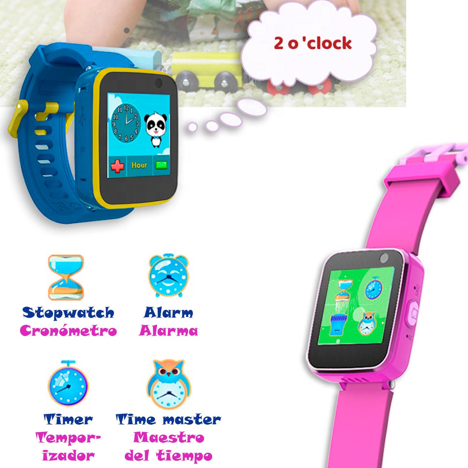 Smartwatch per bambini CT5 con fotocamera, 5 giochi, registratore vocale e lettore musicale.