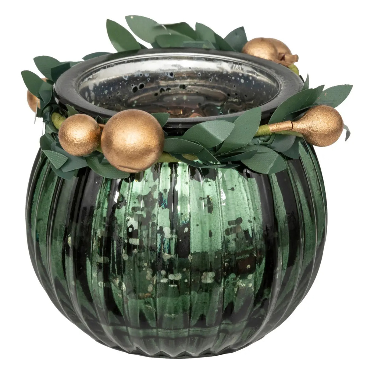 Photophore mercurisé couronne D.6cm assorti