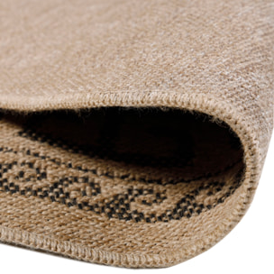 COMILLA - Tapis intérieur/extérieur rond aspect jute noir