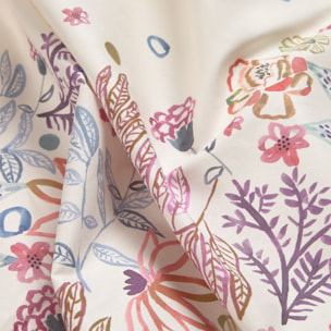 Mantel redondo antimanchas flores y hojas Nicurout color rosa