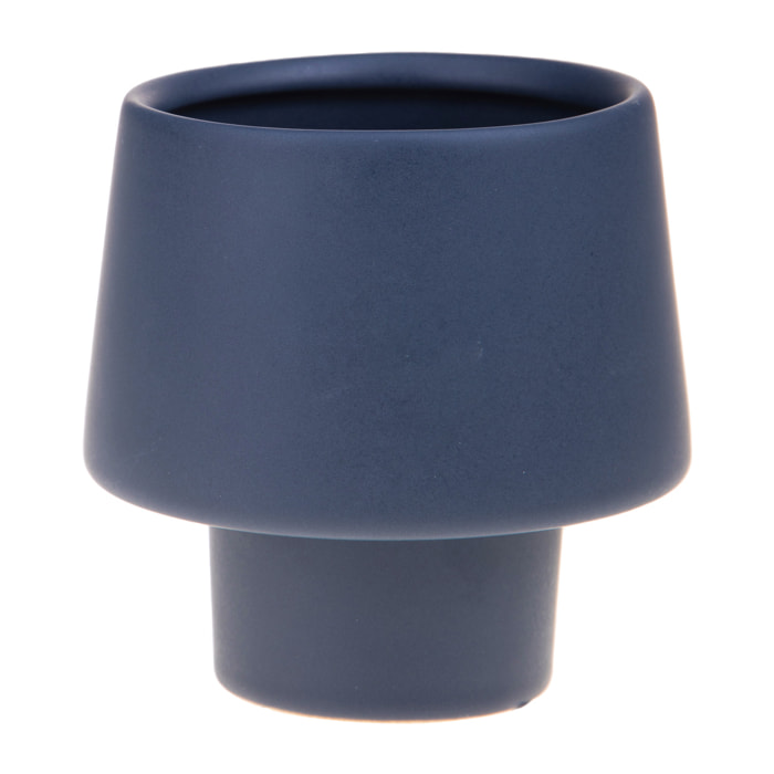 Vaso Invertito H.12 Cm - Pezzi 2 - 12,5X12,5X12,5cm - Colore: Blu - Bianchi Dino - Decori Casa E Complementi