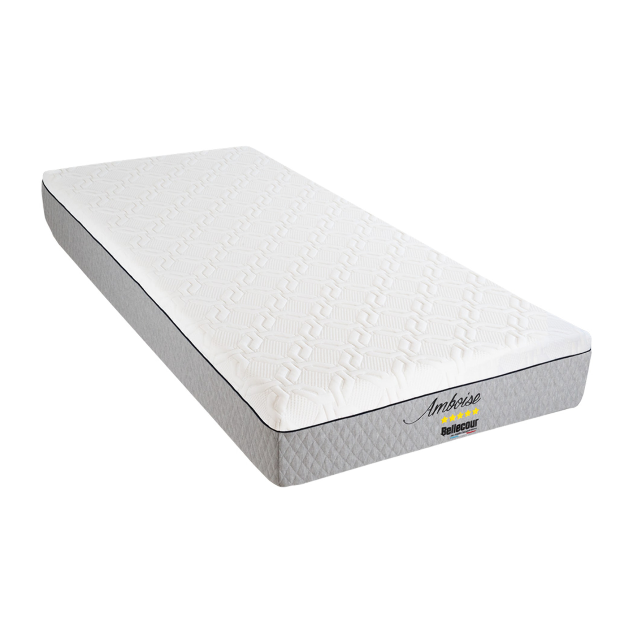 Matelas Amboise, Soutien Ferme, 24 cm, Mémoire de Forme & Mousse Haute Densité, Fabrication Française, Déhoussable