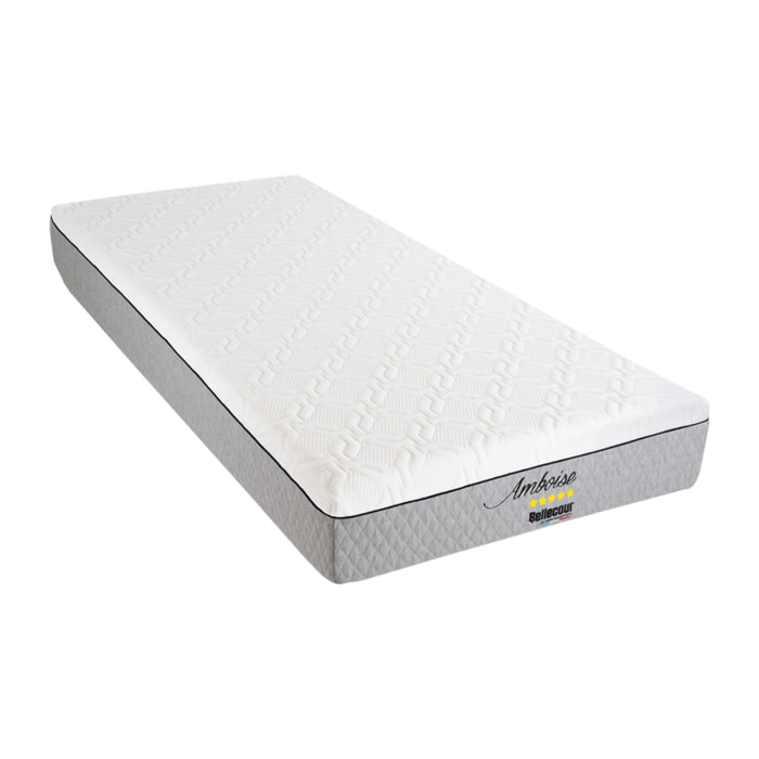 Matelas Amboise, Soutien Ferme, 24 cm, Mémoire de Forme & Mousse Haute Densité, Fabrication Française, Déhoussable