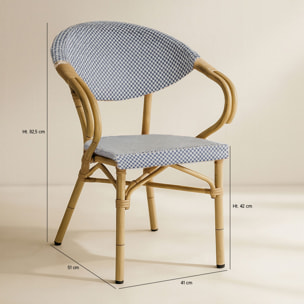 Lot de 2 fauteuils de table en textilène bleu AMALFI