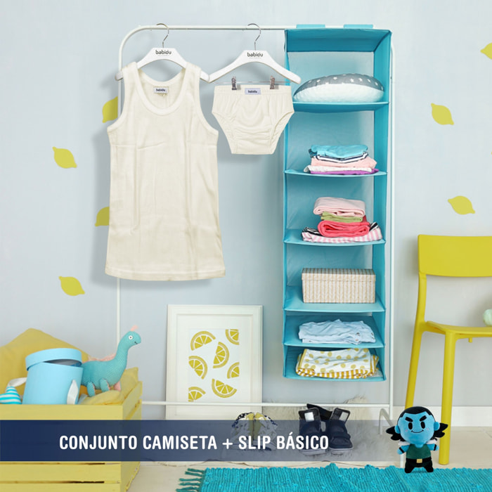 Conj. Comunion Niño Tirante Sport/Slip Desagujado Beige Talla 10