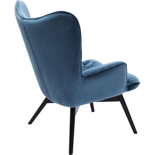 Fauteuil Vicky velours bleu pétrole Kare Design