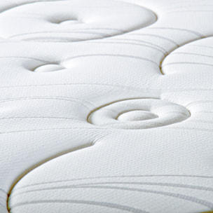 Matelas à ressorts ensachés et mémoire de forme - Blanc