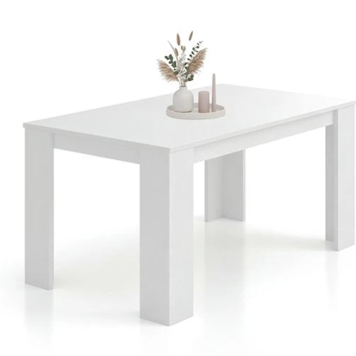 Mesa de comedor Naya en blanco artik 140X80 cm Blanco Artik (Blanco Mate)