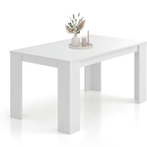Mesa de comedor Naya en blanco artik 140X80 cm Blanco Artik (Blanco Mate)