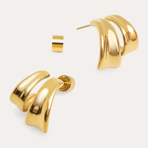 Orecchino Air in Acciaio Placcato Oro