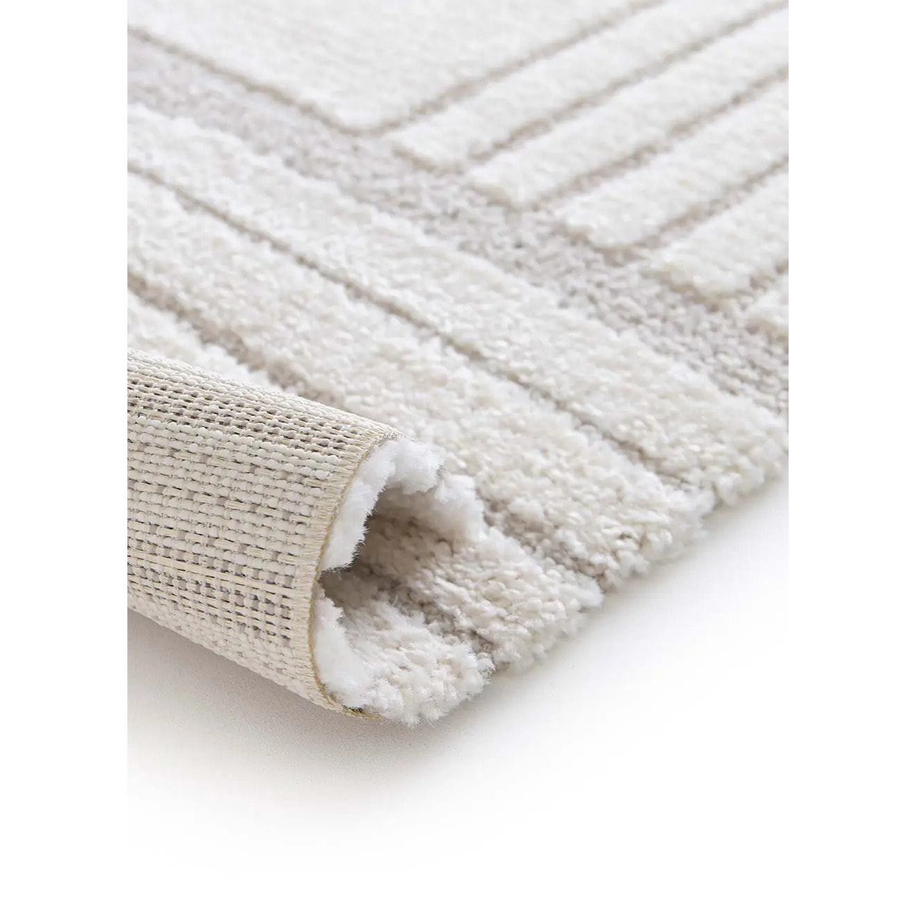 SNOWY Alfombra con relieve de estilo escandinavo en blanco, varias medidas disponibles.