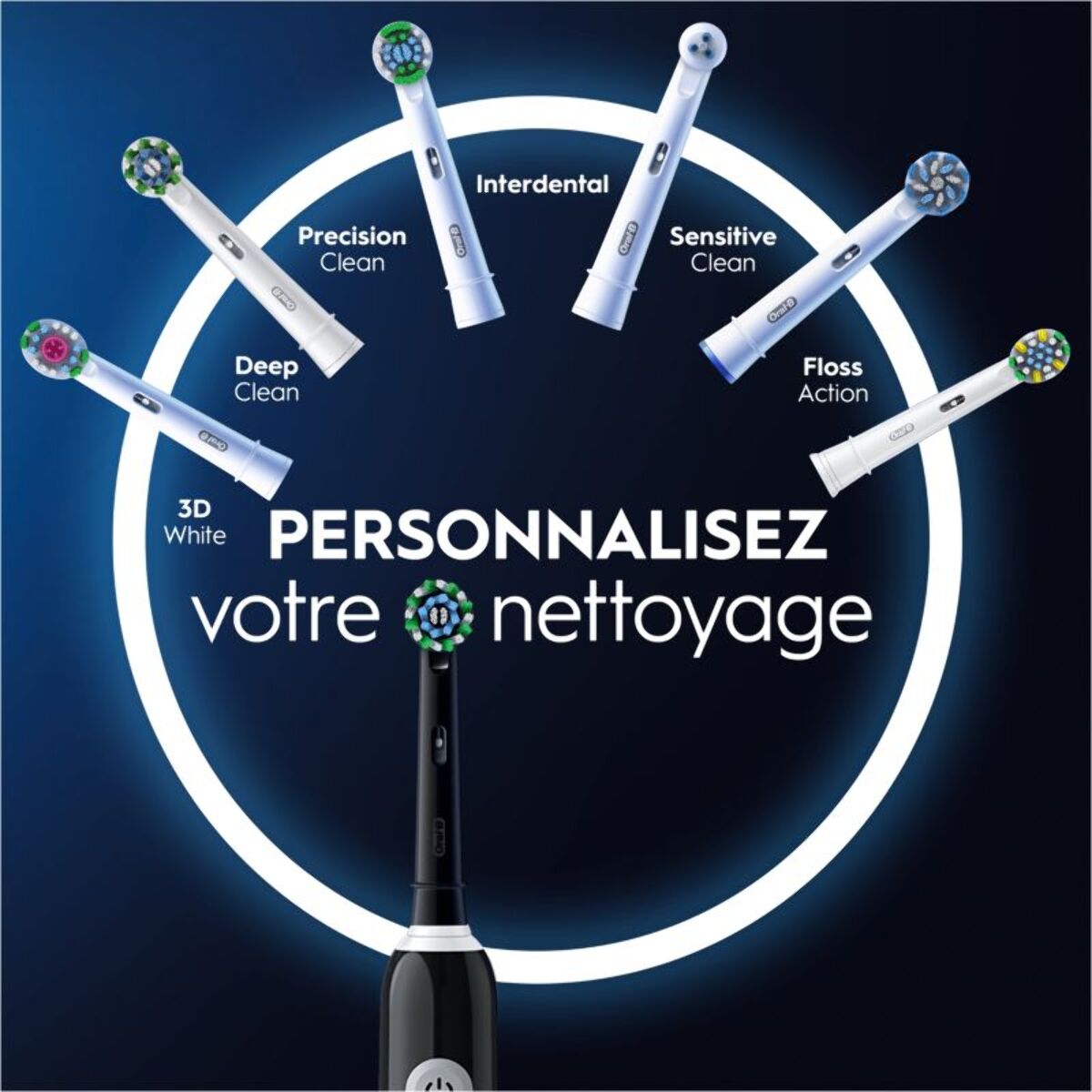 Brosse à dents électrique ORAL-B Pro 1 Noire Cross Action + 1 bros