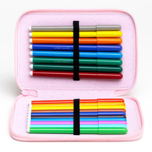 beSmart - ASTUCCIO TRIPLO 18+18 GIOTTO ABSTRACT ROSA