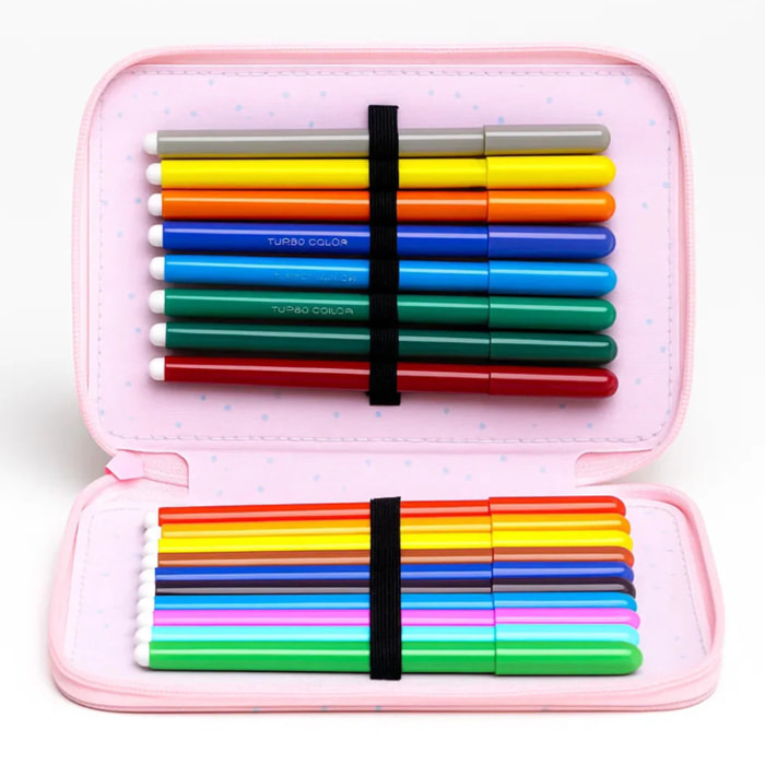 beSmart - ASTUCCIO TRIPLO 18+18 GIOTTO ABSTRACT ROSA