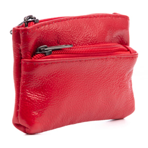 Atrani portafoglio con doppio scomparto in pelle Dollaro. Portachiavi interno.