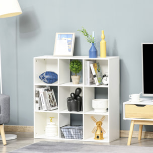 Estantería de 3 Niveles de Madera 91,5x29,5x91,5cm Blanco