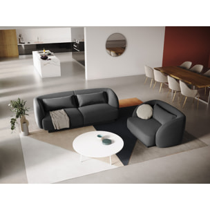 Fauteuil "Tulum" en velours gris